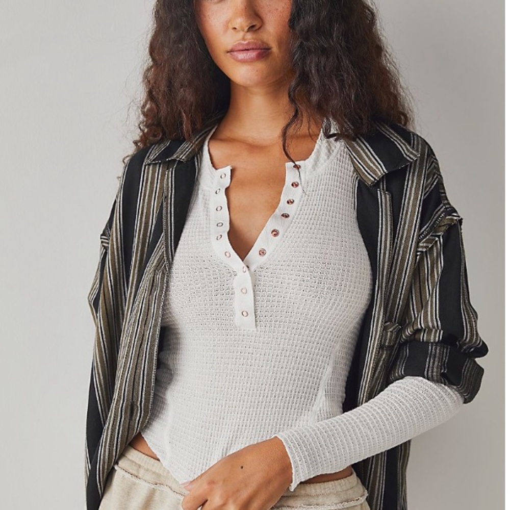Free People "One of the Girls" Henley Top